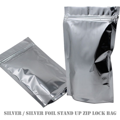 Stand Up Bag Clear Silver Aluminum Foil Bags Mylar Zip Lock Food Storage Pouches